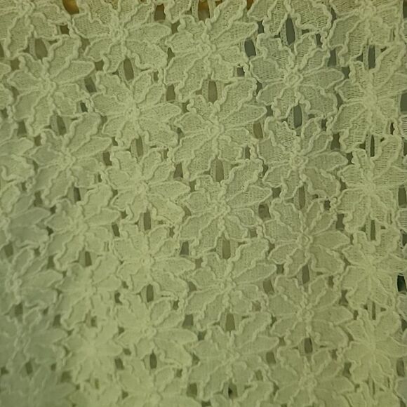 Express White lace crochet boho beach Half sleeve top size small women's summer - Picture 6 of 6